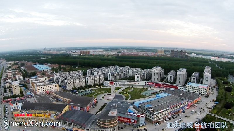 空中看泗洪系列圖片 城西轉盤雕塑 【泗洪電視臺航拍團隊】