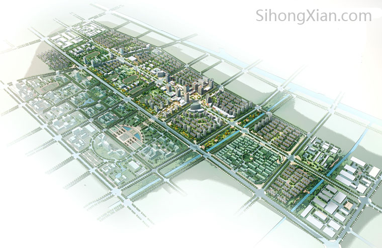 泗洪縣珠江路城市設計圖 泗洪珠江路全景