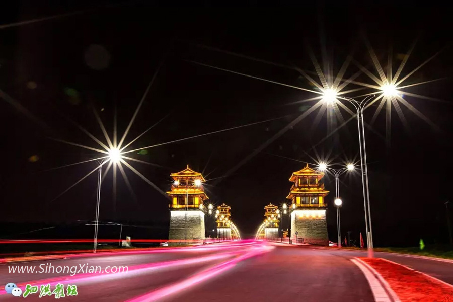 泗洪古徐大橋夜色風情 泗洪古徐城圖片